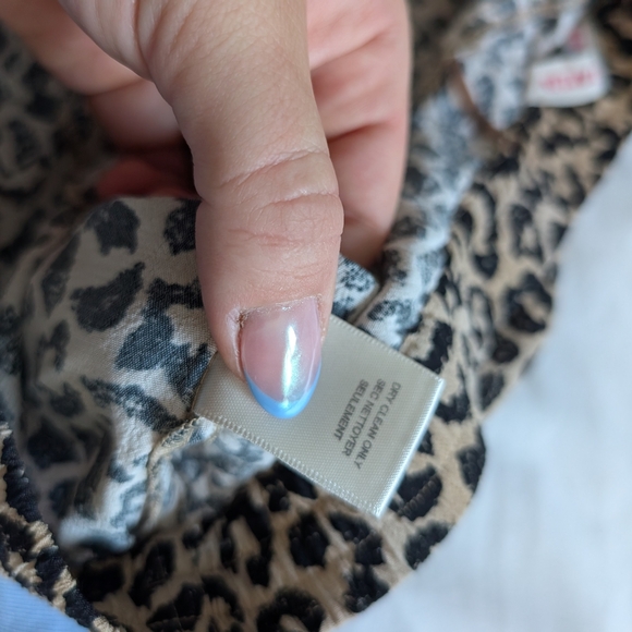 Rebecca Taylor Leopard Print Straight Leg Pants Cheetah Elastic Waist Size 6 - Picture 7 of 8